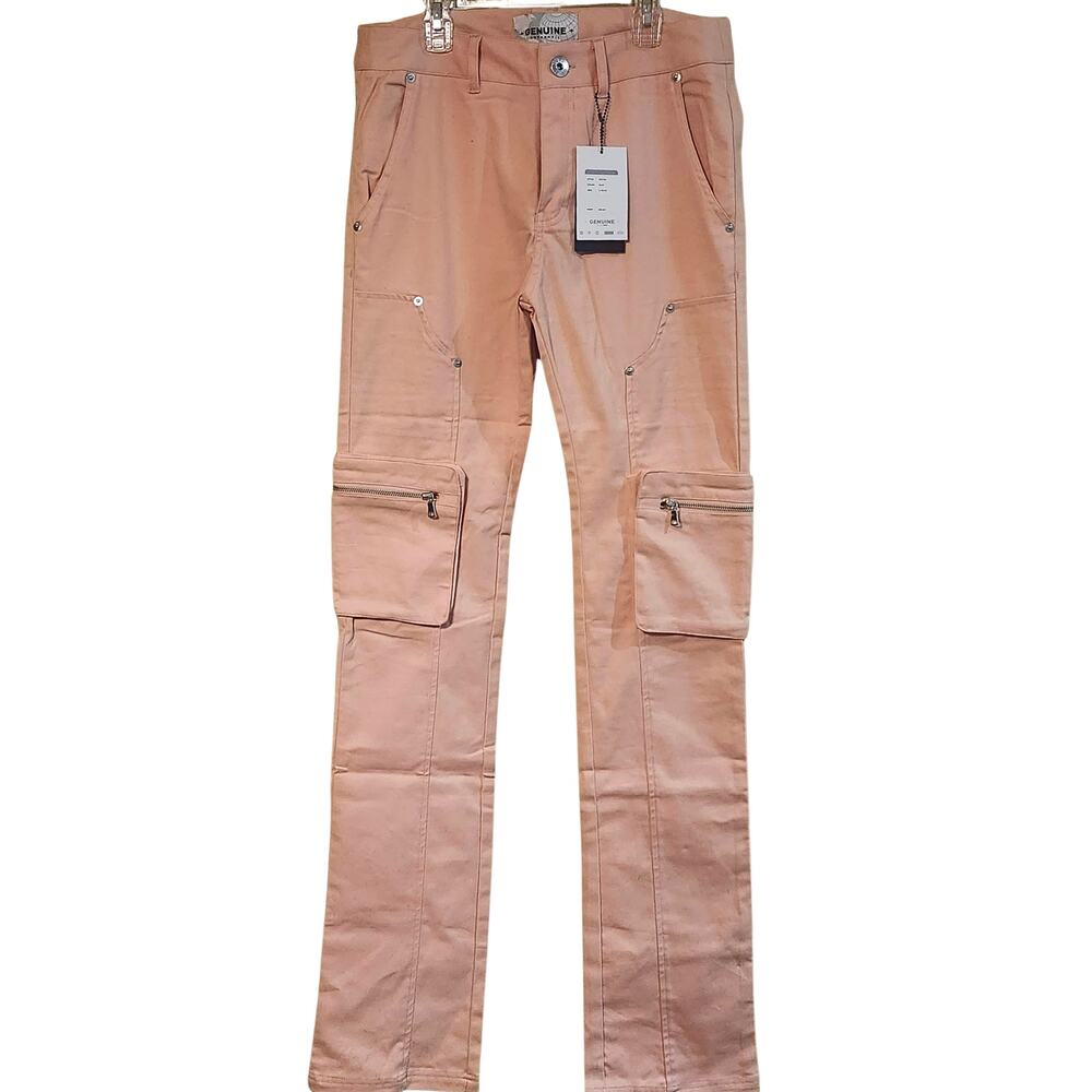 Genuine Authentic Dusty Pink Cargo Pants Size 30/32-NWT Stacked Fit